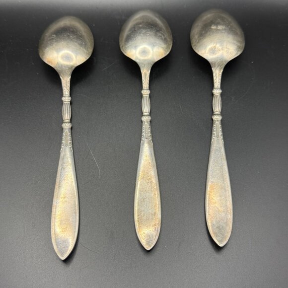 3 Vintage 1847 Rogers Bros Silverplate Queen Anne St. Moritz Serving Spoons - Picture 3 of 5